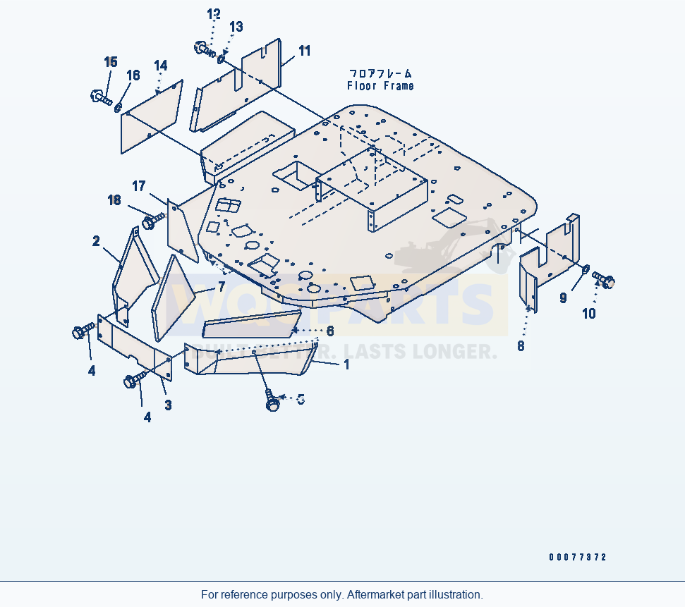 Komatsu WA180PT-3MC Floor Cover (With Air Conditioner) parts diagram