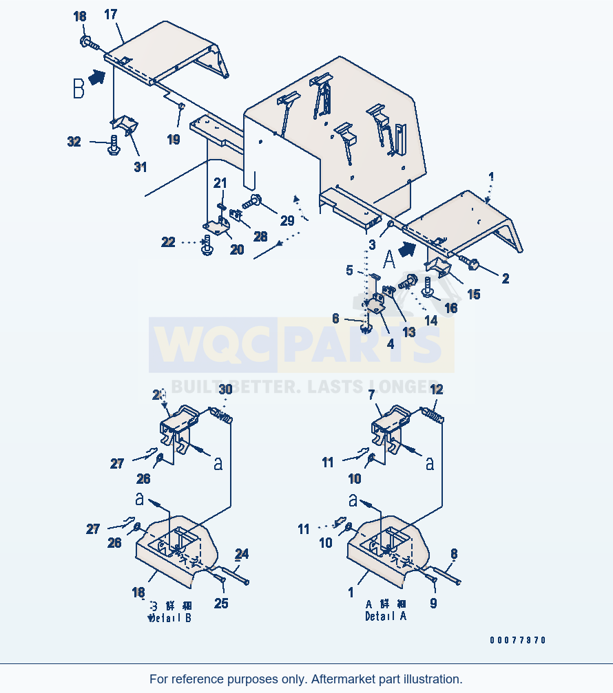 Komatsu WA180PT-3MC Full Fender (Rear) parts diagram