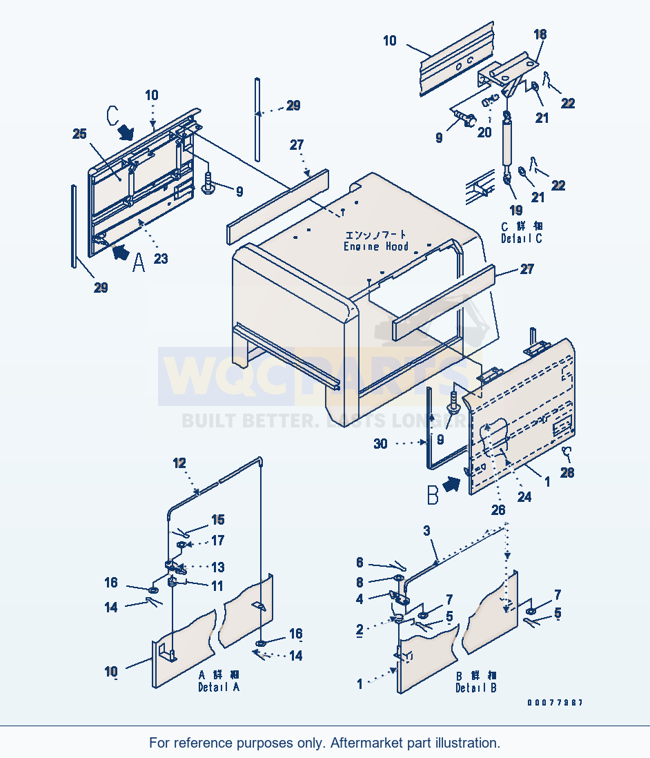 Komatsu WA180PT-3MC Hood Door parts diagram