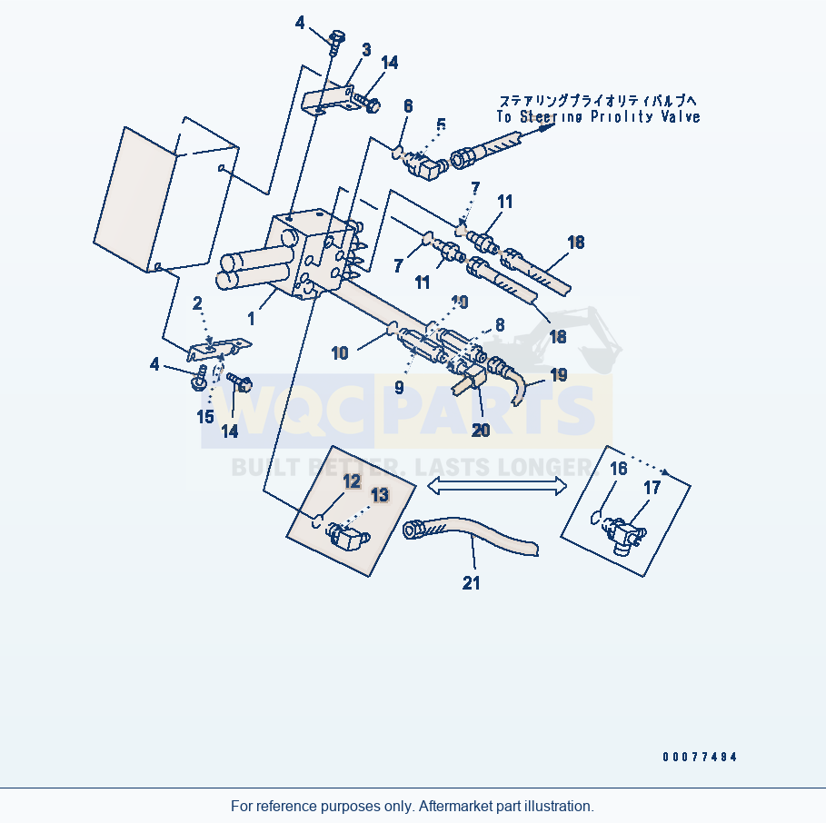 Komatsu WA180PT-3MC Hydraulic Main Valve (2-Spool And Pining) parts diagram