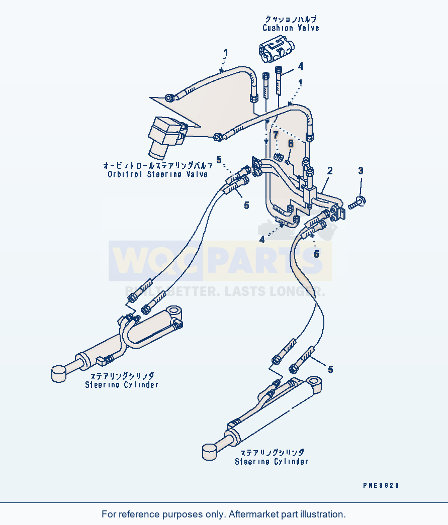 Komatsu WA180PT-3MC Steering Line (Piping) parts diagram