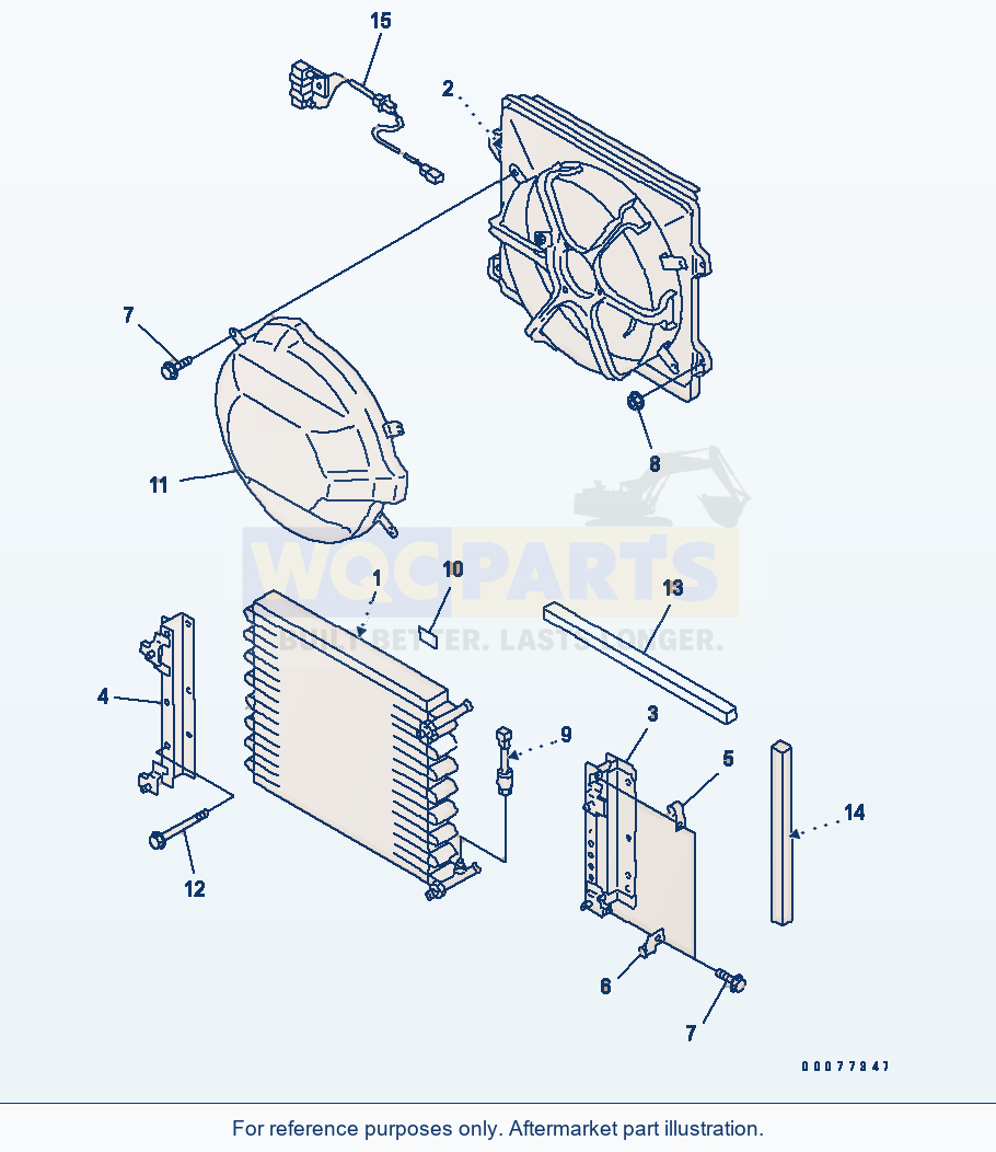 Komatsu WA180PT-3MC Air Conditioner (Condenser) parts diagram