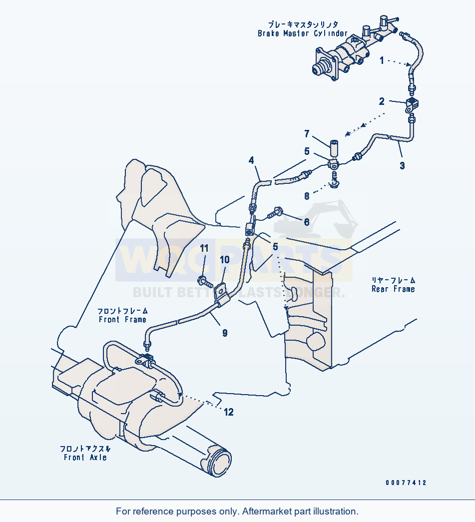 Komatsu WA180PT-3MC Brake Control (Front Brake Line) parts diagram