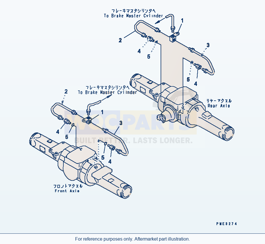 Komatsu WA180PT-3MC Brake Piping parts diagram
