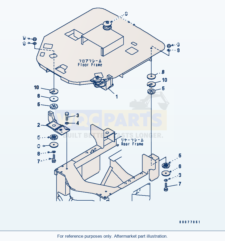 Komatsu WA180PT-3MC Floor Support (Rops) parts diagram