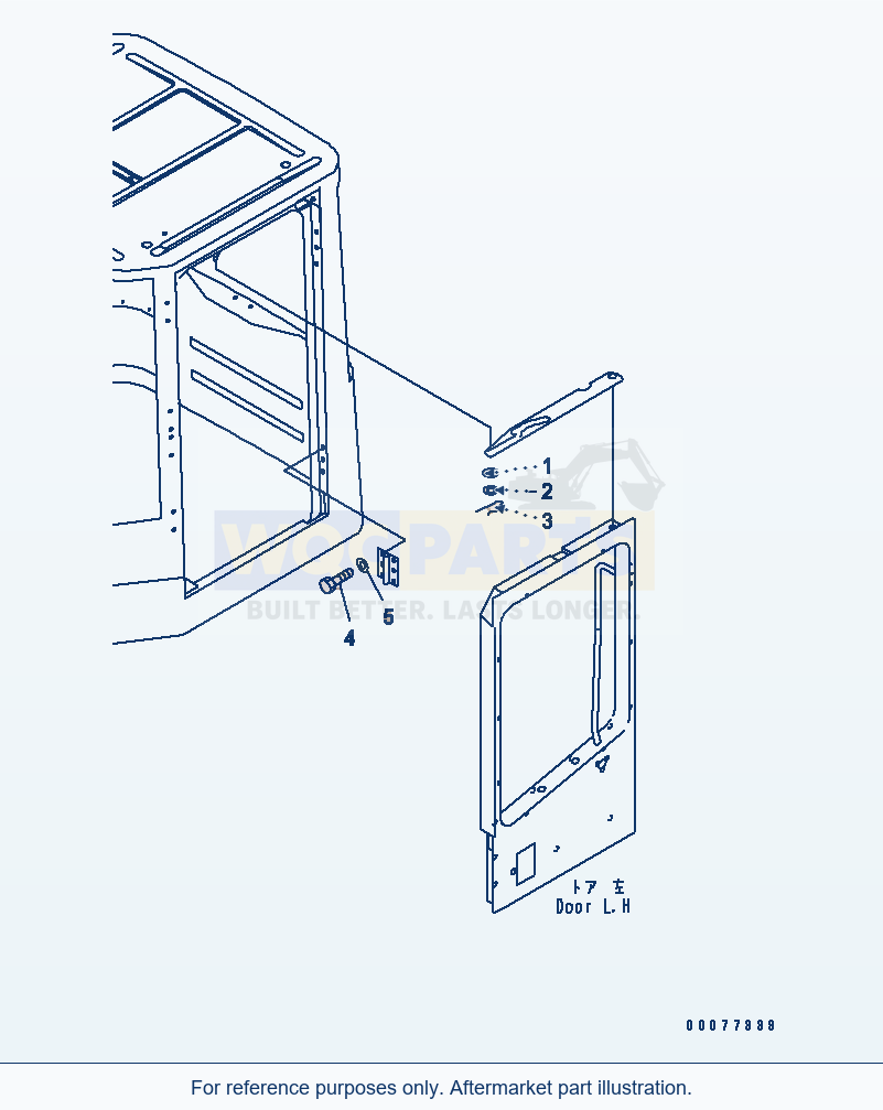 Komatsu WA180PT-3MC Operator'S Cab (Door Mounting Parts, L.H.) parts diagram