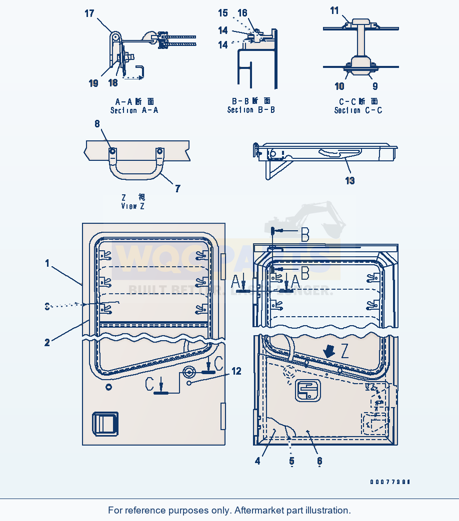 Komatsu WA180PT-3MC Operator'S Cab (L.H. Door) parts diagram