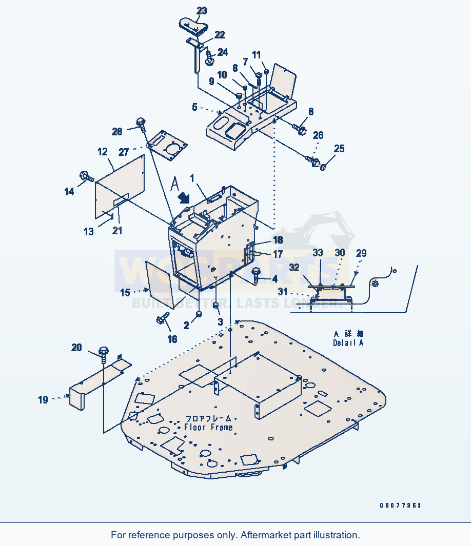 Komatsu WA180PT-3MC R.H. Console Box And Floor Cover parts diagram