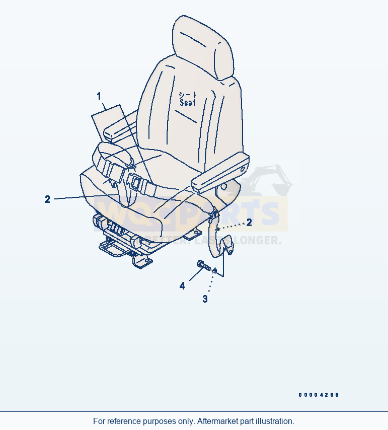 Komatsu WA180PT-3MC Retractable Seat Belt parts diagram