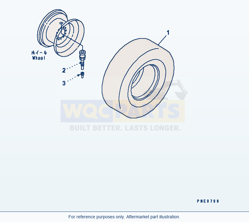 Komatsu WA180PT-3MC Rim (For 17.5-25 12Pr-L2 Tubeless Tire) parts diagram