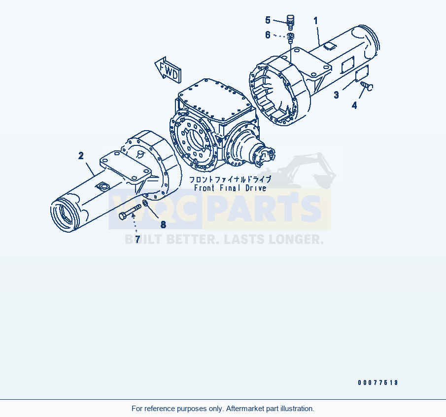Komatsu WA180PT-3MC Front Axle (Housing) parts diagram