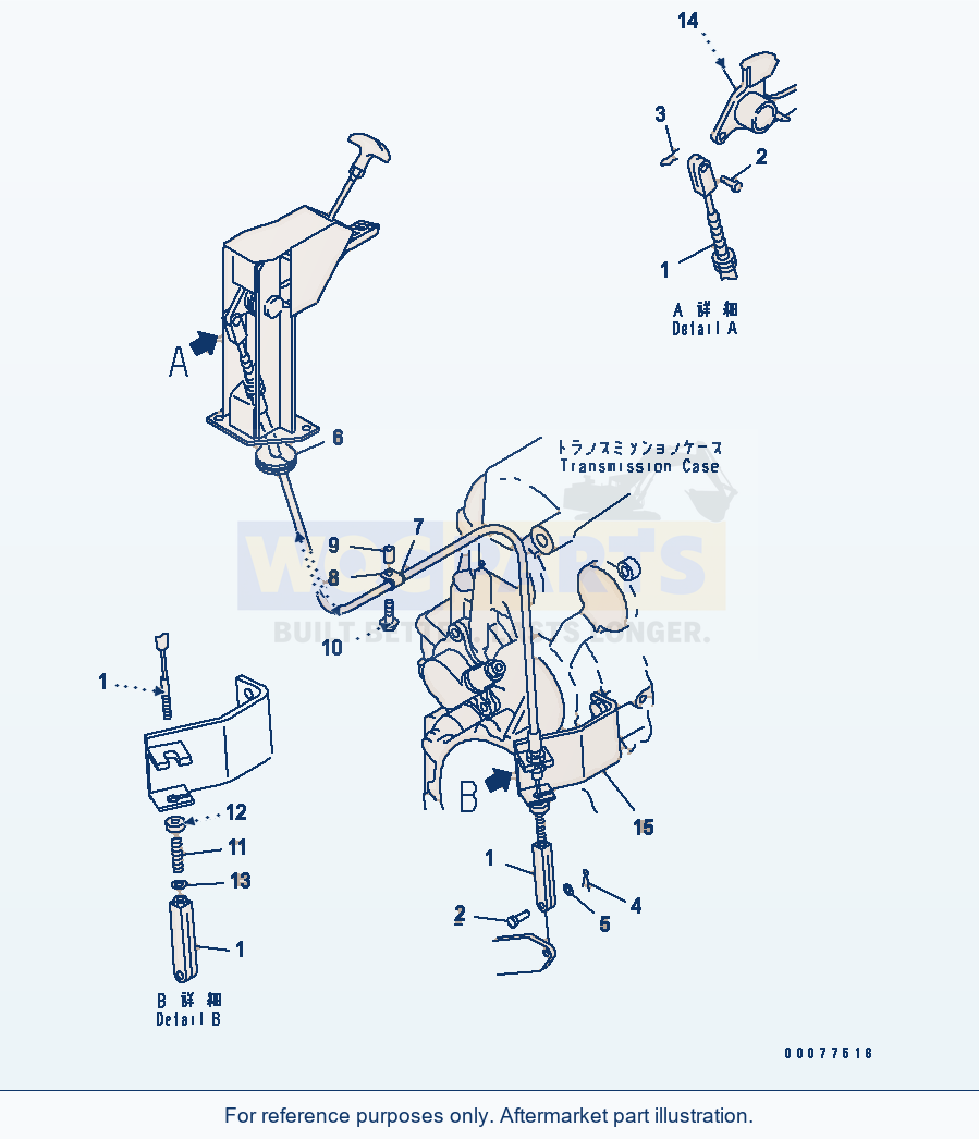 Komatsu WA180PT-3MC Parking Brake Control Parts (Linkage) parts diagram