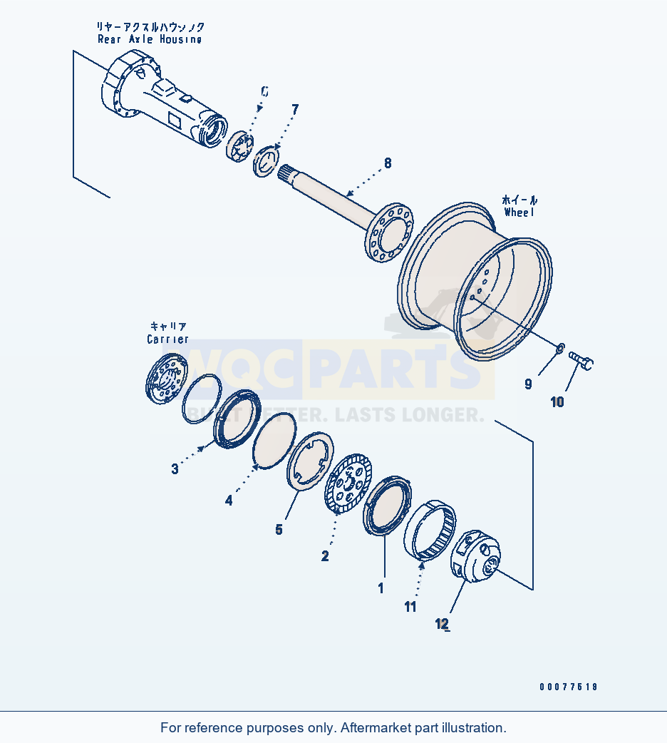 Komatsu WA180PT-3MC Rear Axle (Brake) parts diagram