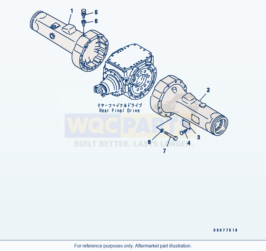 Komatsu WA180PT-3MC Rear Axle (Housing) parts diagram
