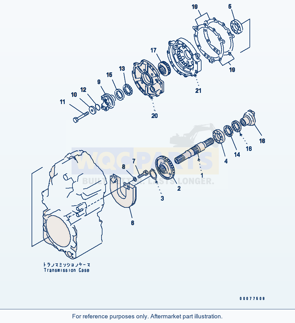 Komatsu WA180PT-3MC Transmission (Output Shaft) parts diagram