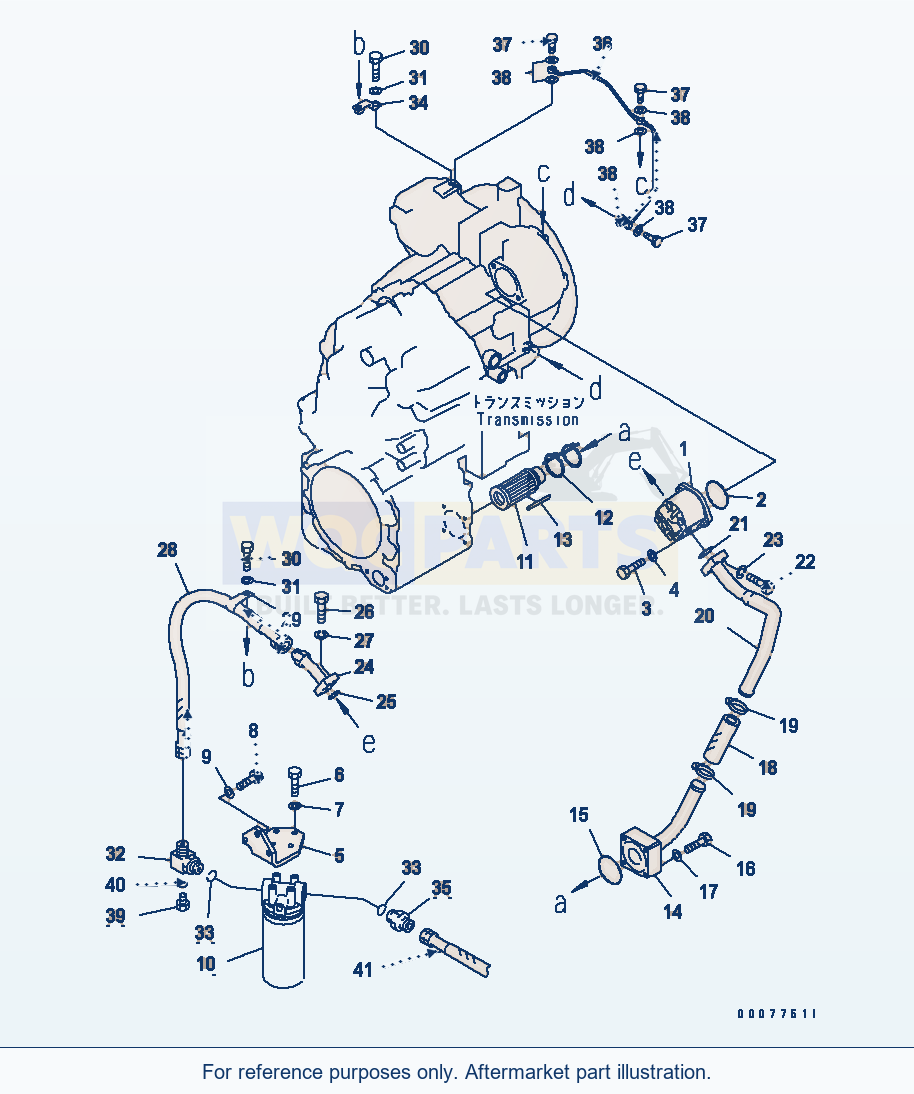 Komatsu WA180PT-3MC Transmission (Pump And Piping) parts diagram