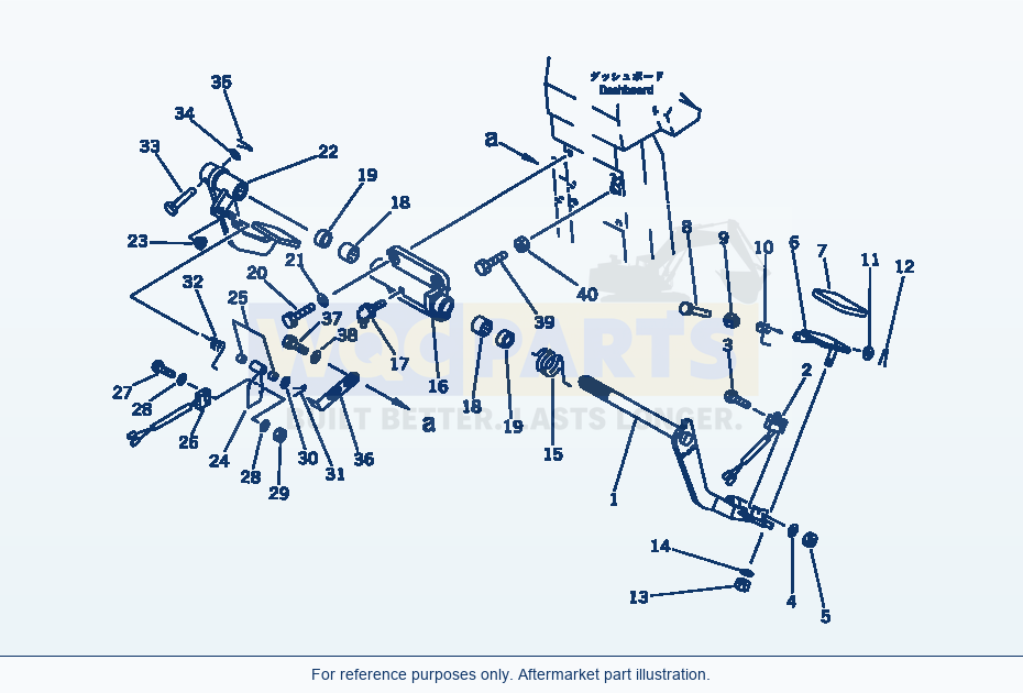 Komatsu WA200-1 Brake Pedal(#20001-) Serial 10001-UP parts diagram