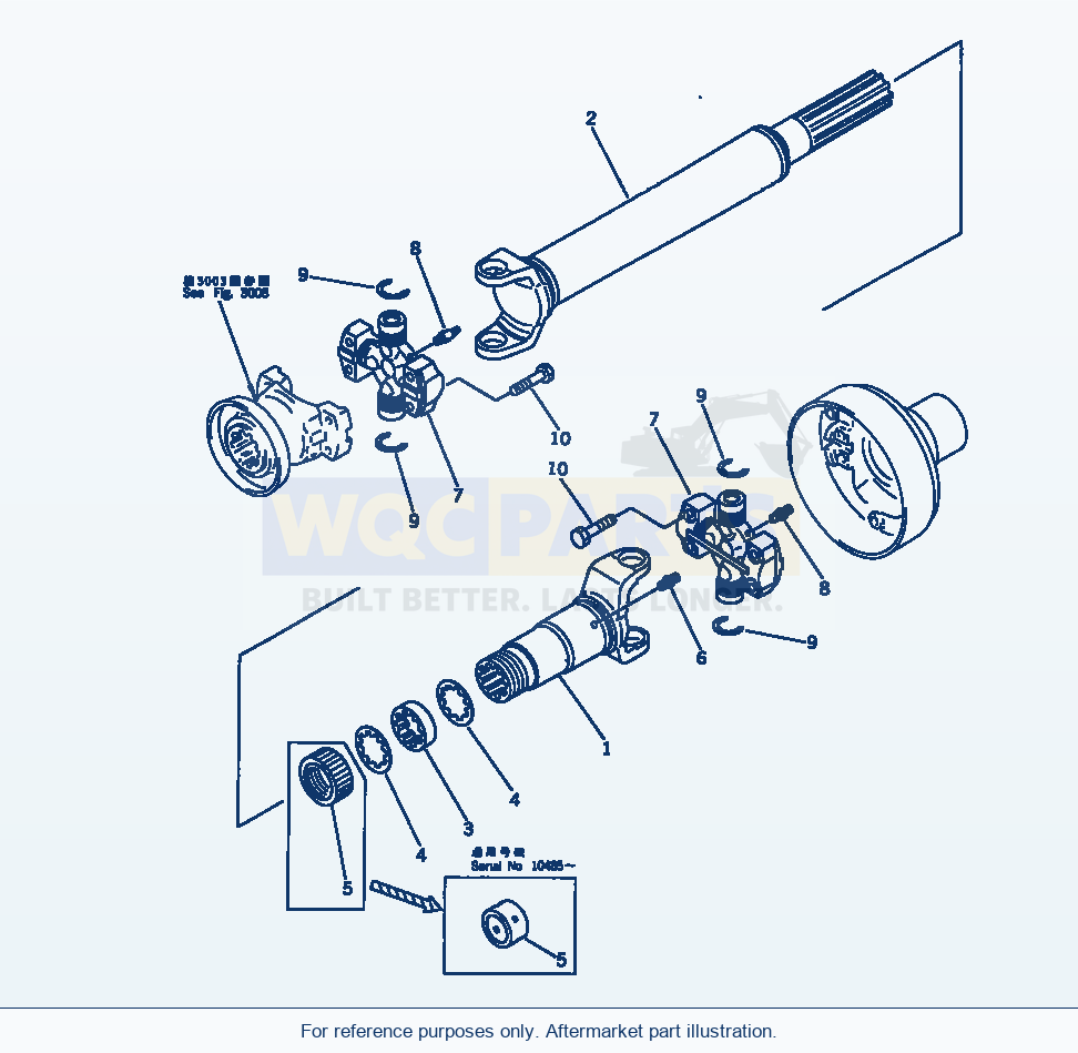 Komatsu WA200-1 Drive Shaft (Center)(#10001-.) Serial 10001-UP parts diagram