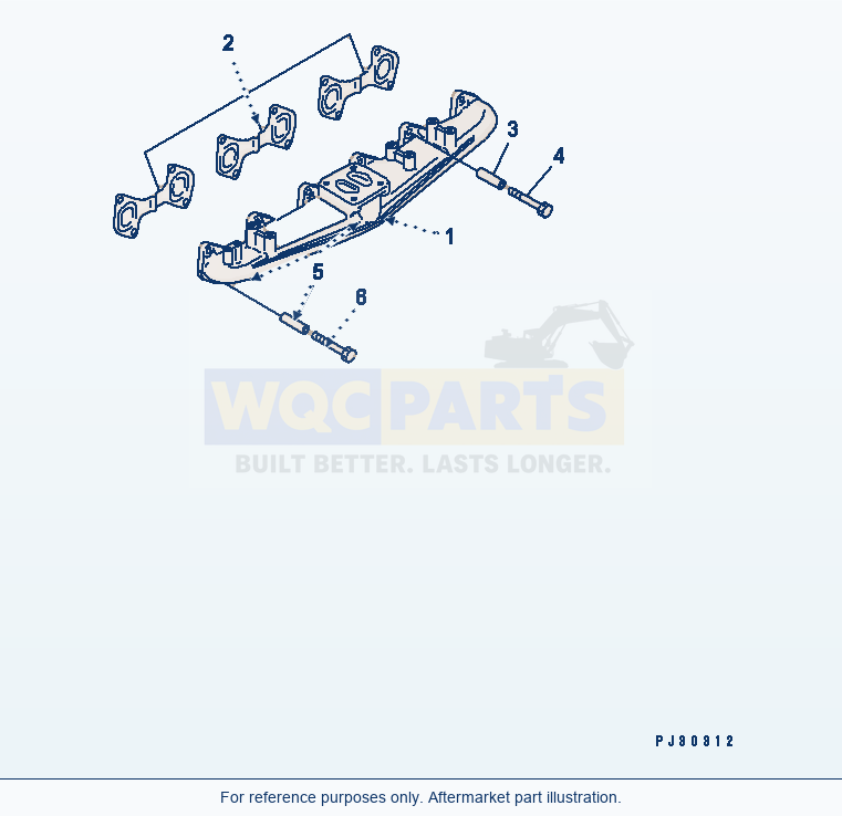 Komatsu WA200-1 Exhaust Manifold And Mounting Serial 10001-UP parts diagram
