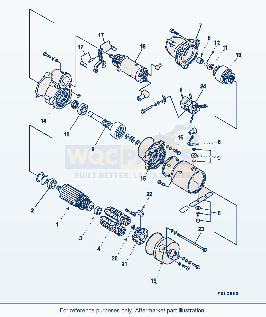 Komatsu WA200-1 Starting Motor (7.5Kw) parts diagram