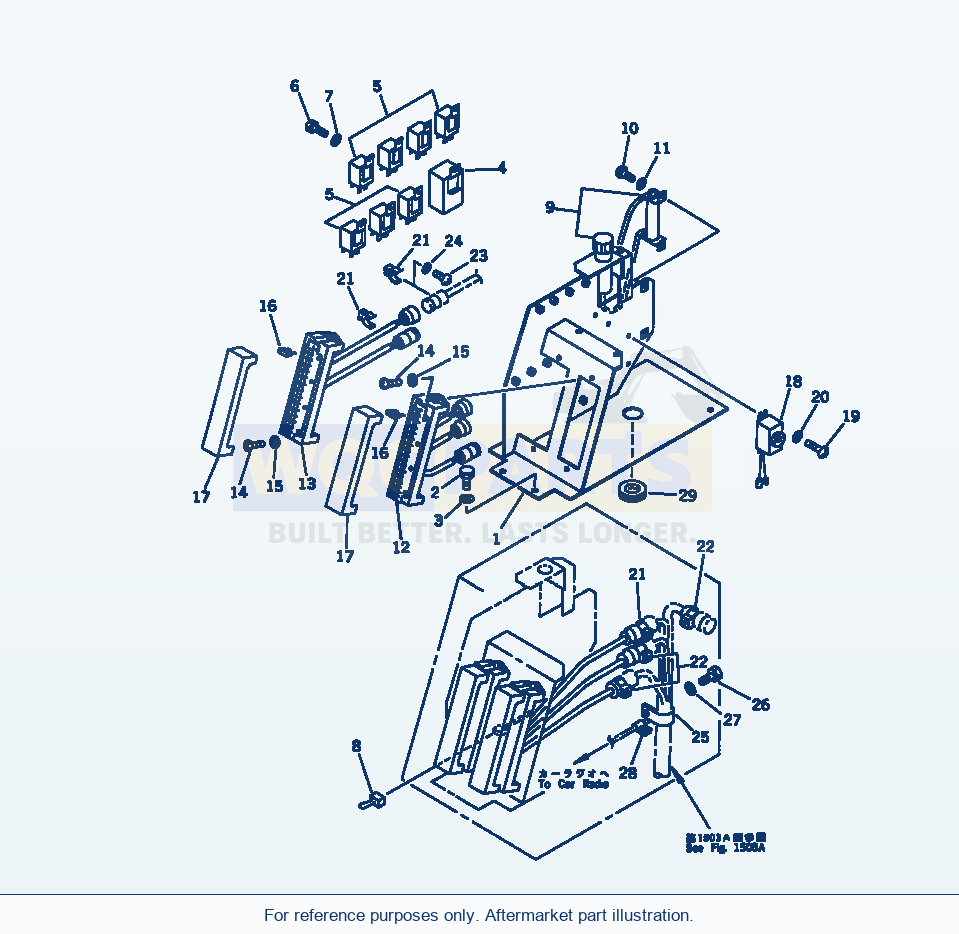 Komatsu WA200-1 Console Box, R.H.(#20001-29999) parts diagram