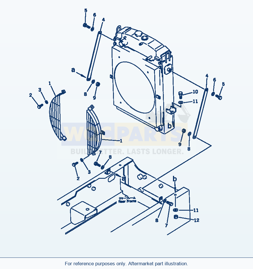 Komatsu WA200-1 Radiator Cover(#10001-19999) Serial 10001-UP parts diagram
