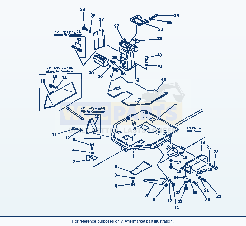 Komatsu WA200-1 Floor Frame And Dashboard(#20001-) parts diagram