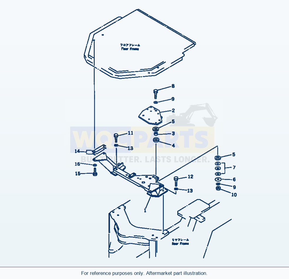 Komatsu WA200-1 Floor Support(#20001-) parts diagram