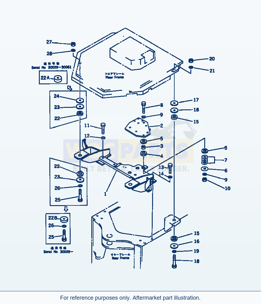 Komatsu WA200-1 Floor Support(#30001-30061) parts diagram