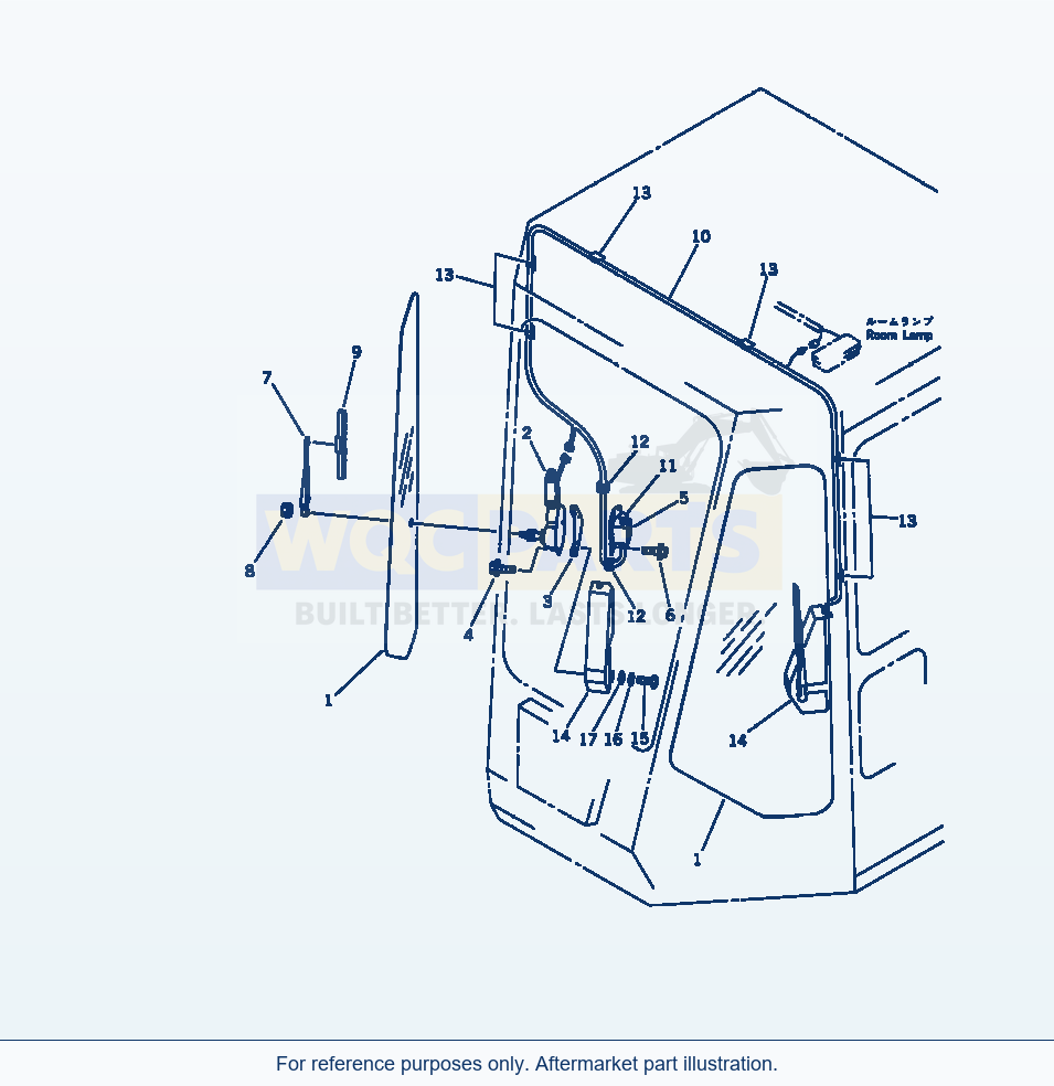 Komatsu WA200-1 Front Side Wiper(#30001-) parts diagram