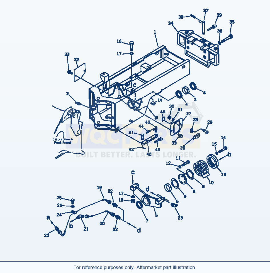 Komatsu WA200-1 Rear Frame(#30001-) parts diagram