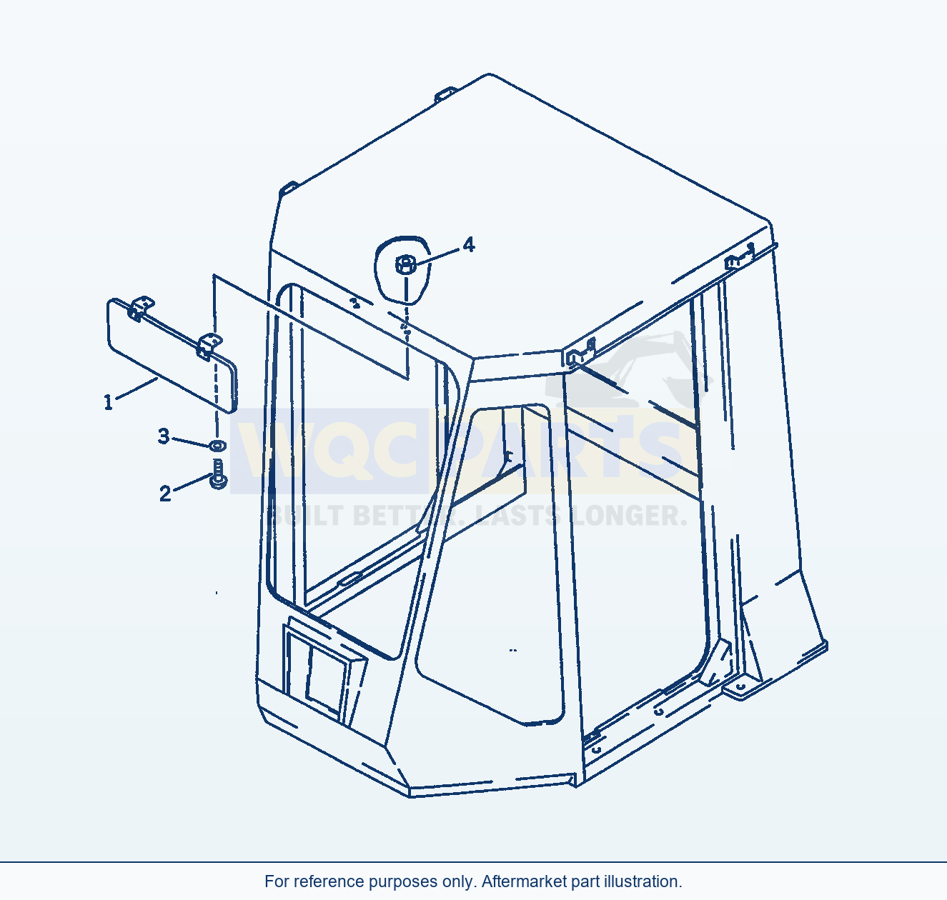 Komatsu WA200-1 Sun Visor Serial 10001-UP parts diagram