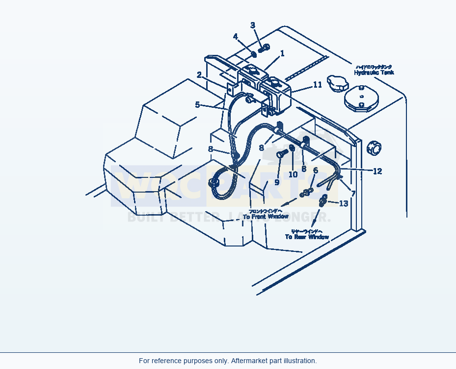 Komatsu WA200-1 Window Washer(#10001-29999) parts diagram