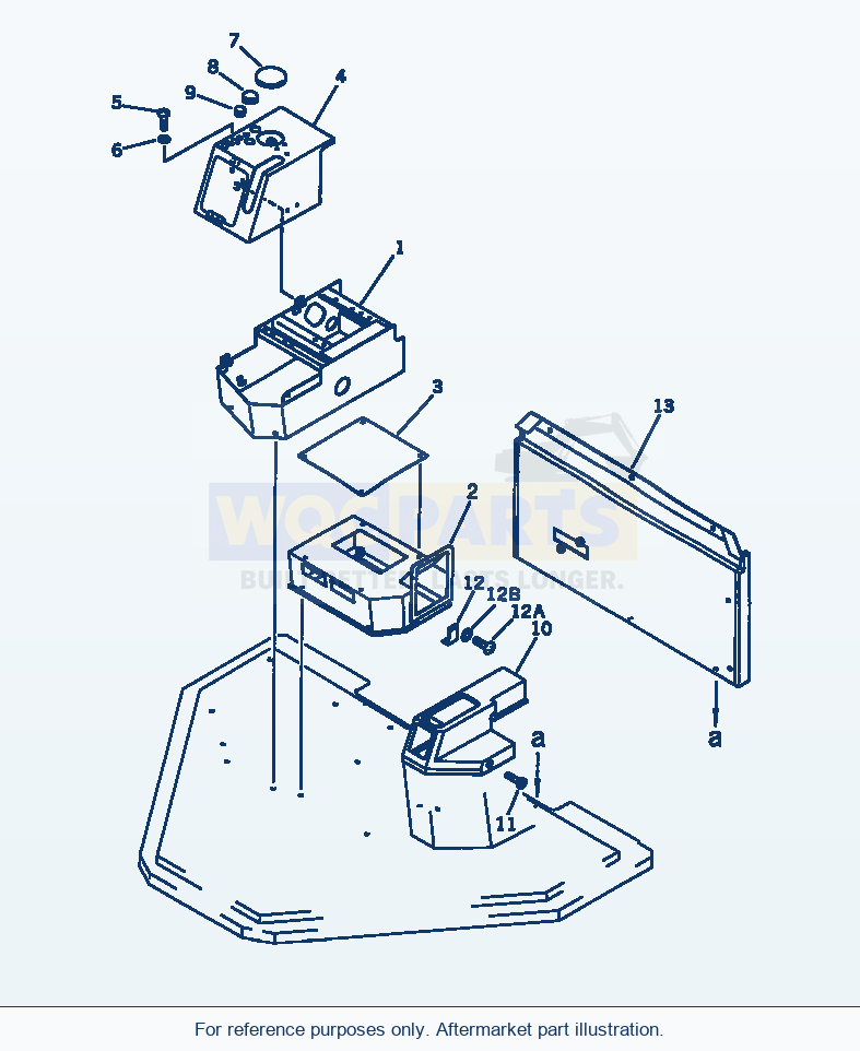 Komatsu WA200-1 Console Box (For 2-Persons Cab)(#10001-19999) parts diagram