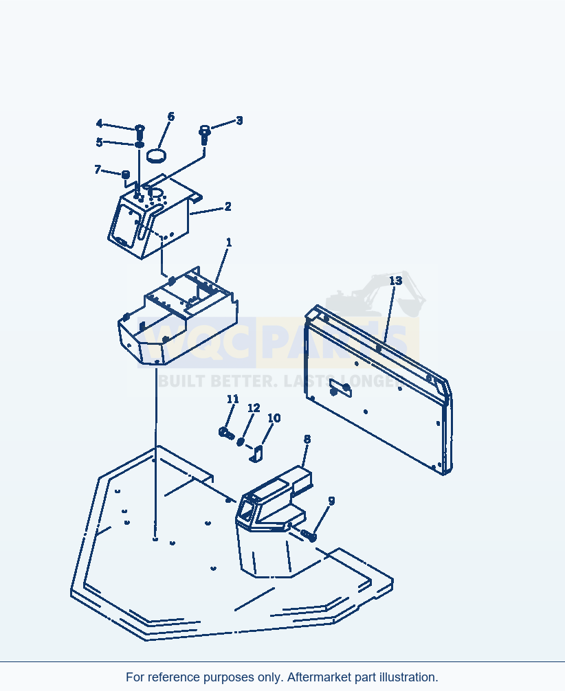 Komatsu WA200-1 Console Box (For 2-Persons Cab)(#30001-) parts diagram