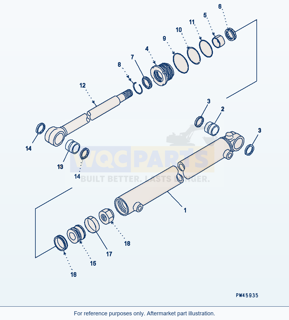 Komatsu WA200-1 Slide Cylinder(#30001-) parts diagram