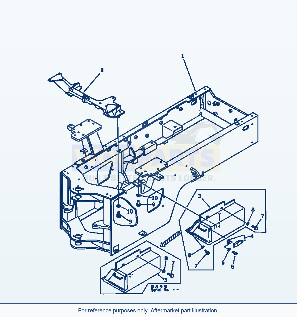 Komatsu WA200-1 Tool Box (For 2-Persons Cab)(#10001-19999) parts diagram