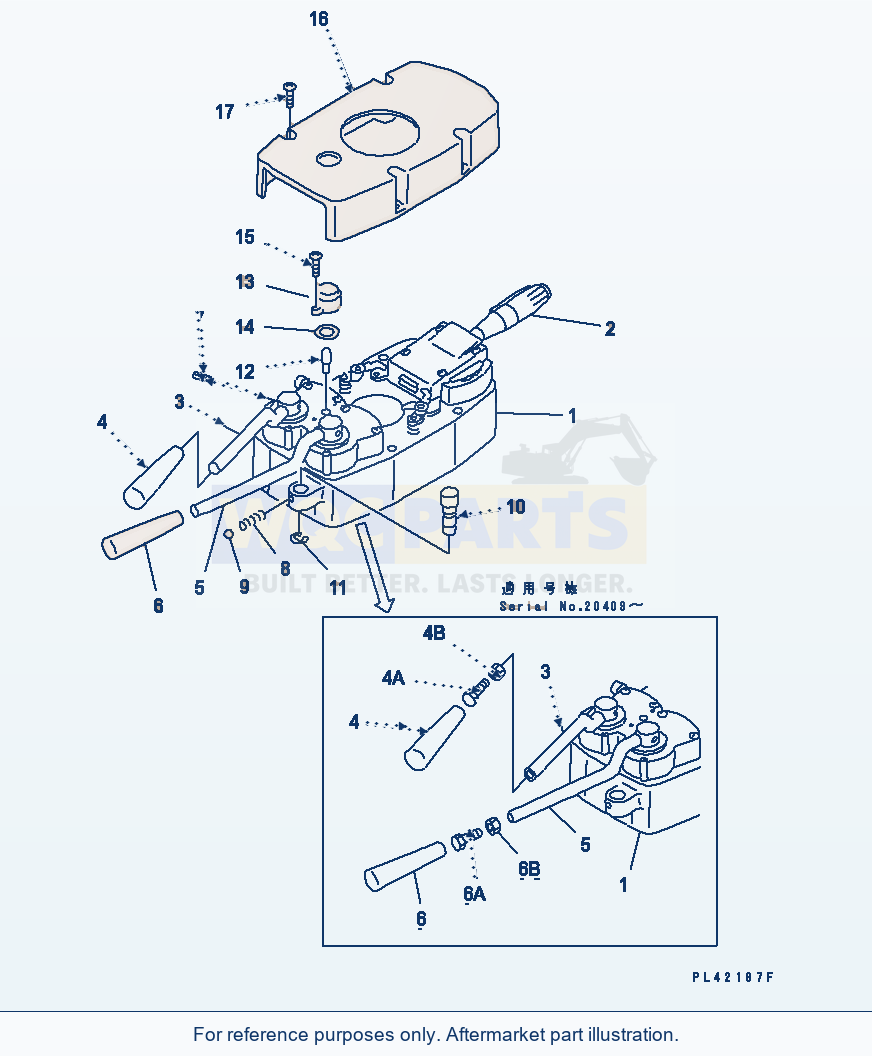 Komatsu WA200-1 Transmission Control Switch Serial 10001-UP parts diagram