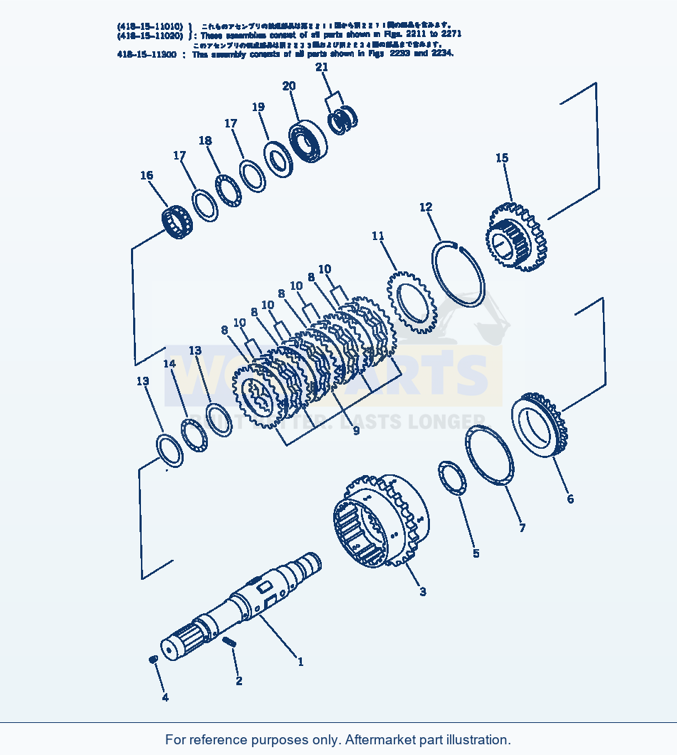 Komatsu WA200-1 3Rd Clutch(#10001-19999) Serial 10001-UP parts diagram