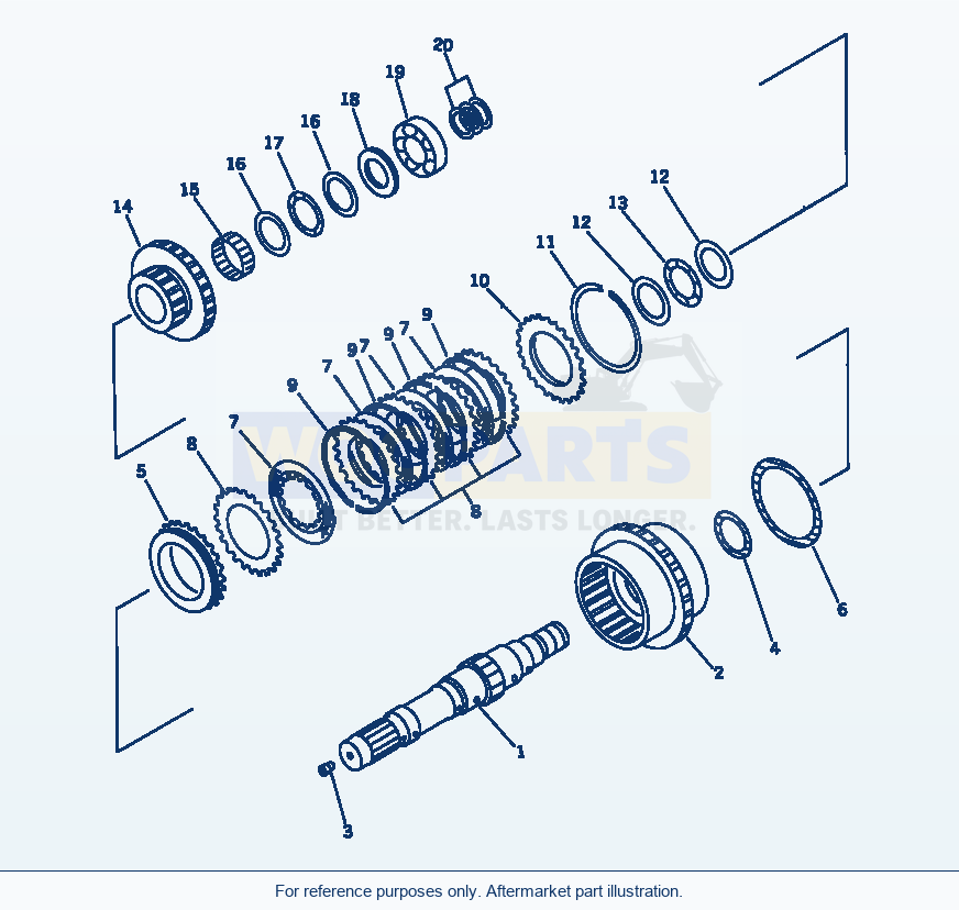 Komatsu WA200-1 3Rd Clutch(#20001-) Serial 10001-UP parts diagram