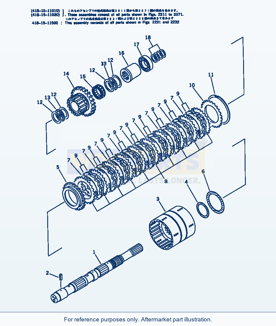 Komatsu WA200-1 Forward Clutch(#10001-19999) Serial 10001-UP parts diagram