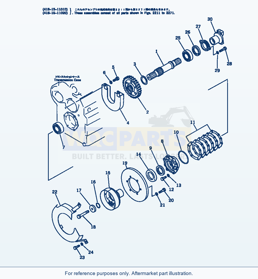 Komatsu WA200-1 Output Shaft(#10001-19999) Serial 10001-UP parts diagram