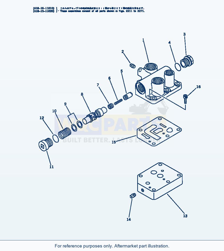 Komatsu WA200-1 Regulator Valve(#11069-19999) parts diagram