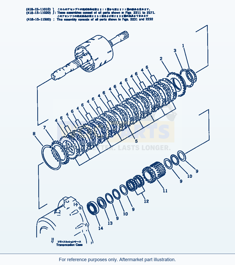 Komatsu WA200-1 Reverse Clutch(#10001-19999) Serial 10001-UP parts diagram