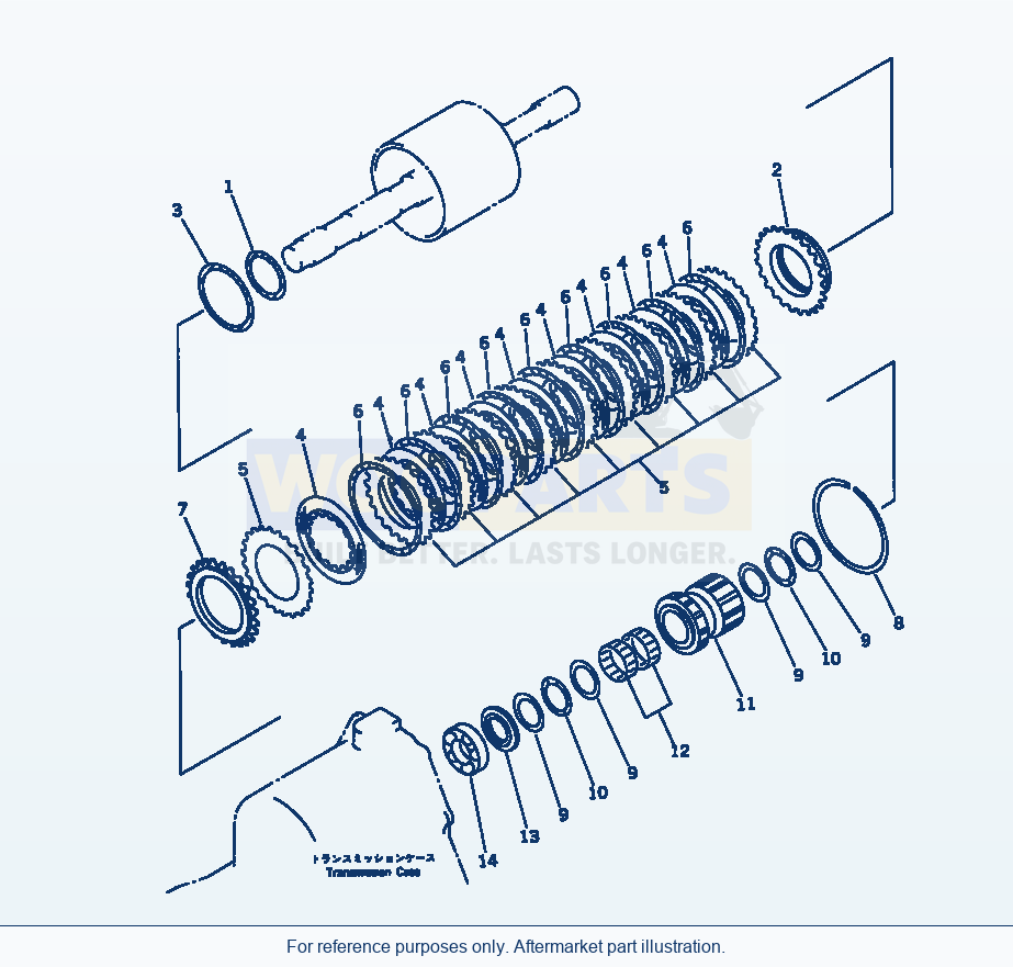 Komatsu WA200-1 Reverse Clutch(#20001-) Serial 10001-UP parts diagram