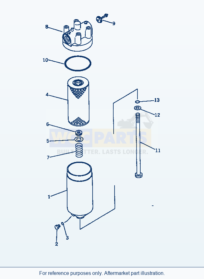 Komatsu WA200-1 Transmission Oil Filter Serial 10001-UP parts diagram