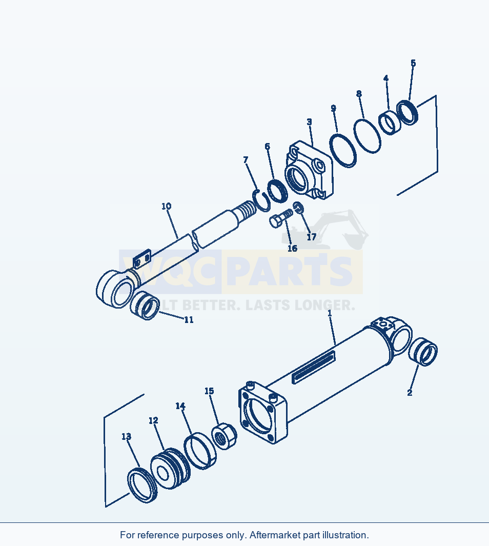 Komatsu WA200-1 Dump Cylinder (For High Lift Arm) parts diagram