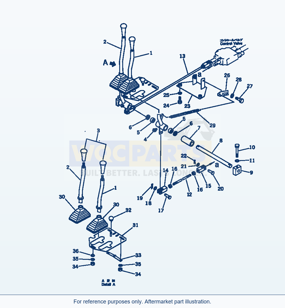 Komatsu WA200-1 Work Equipment Control Lever(#10001-29999) parts diagram