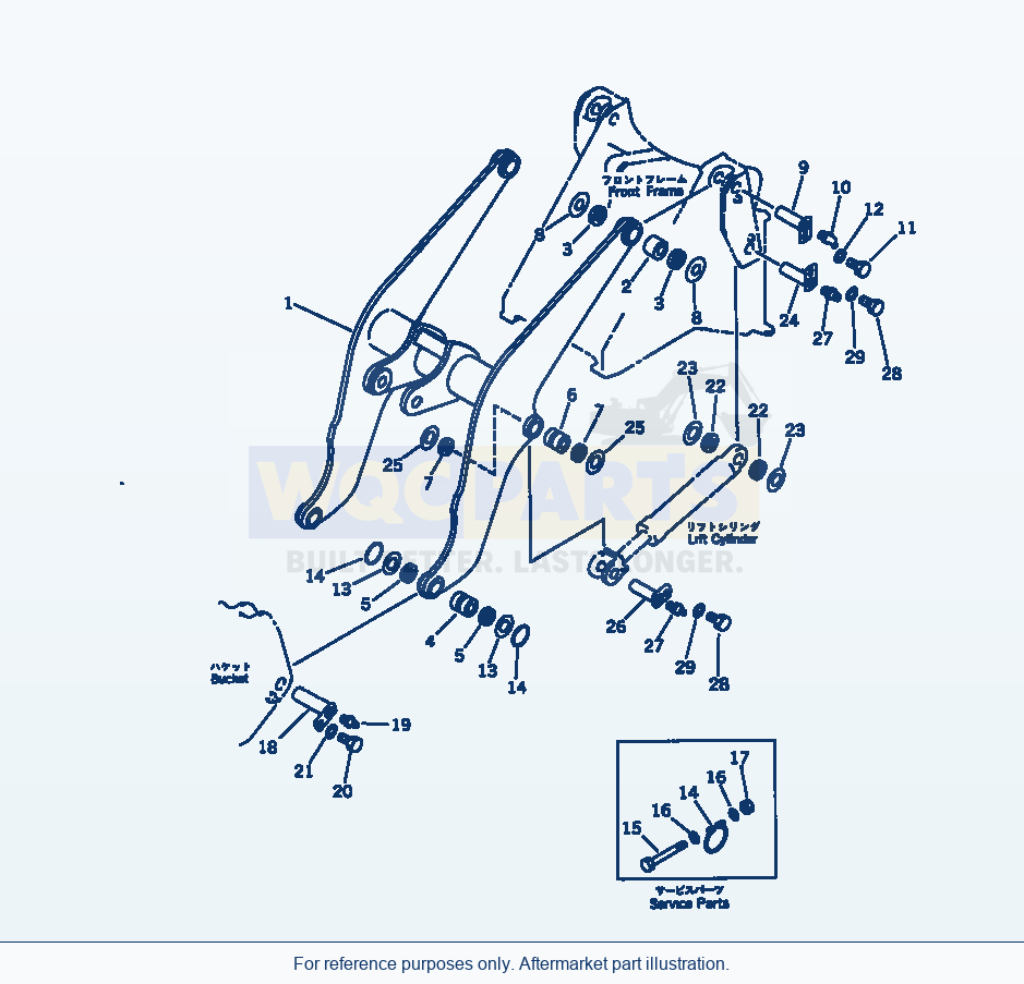 Komatsu WA200-1 Lift Arm Serial 10001-UP parts diagram