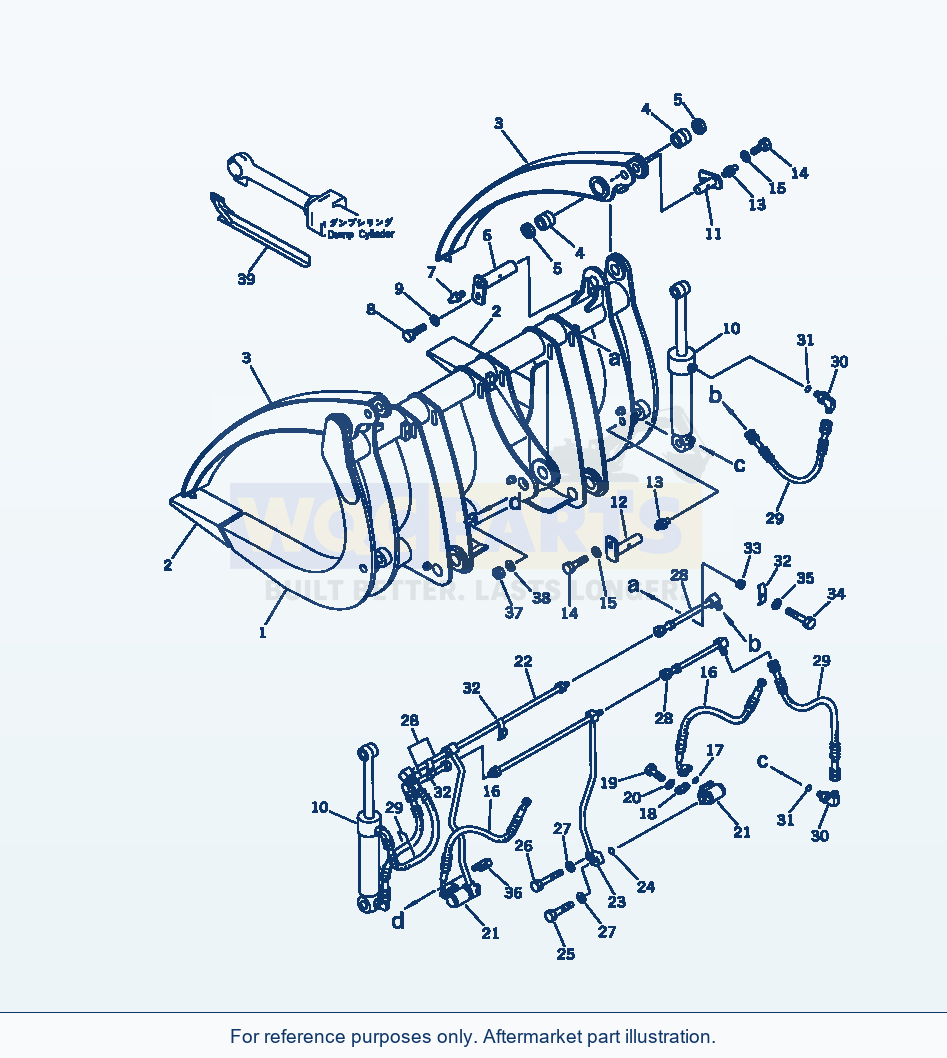 Komatsu WA200-1 Log Grapple Serial 10001-UP parts diagram